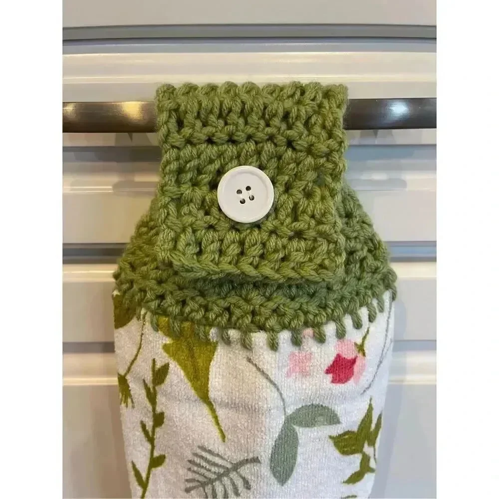 Crochet Top Kitchen Towel- Cactus Flower
